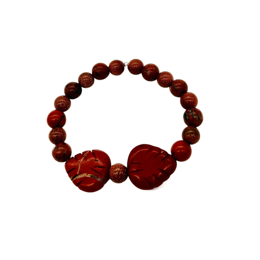 ST1291BL Red Jasper Bracelet 7"