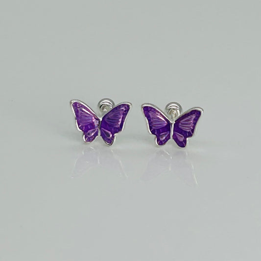 S1705 Purple Butterflies Earrings