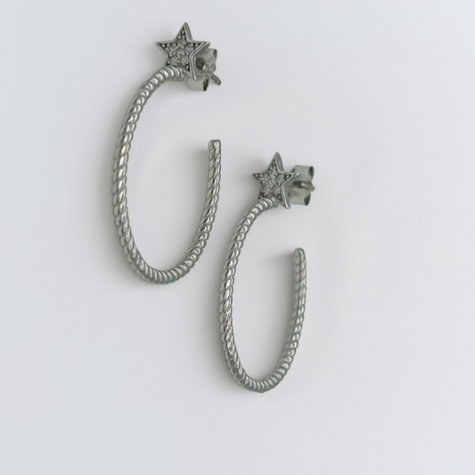 Z1249 Star Hoop Earrings