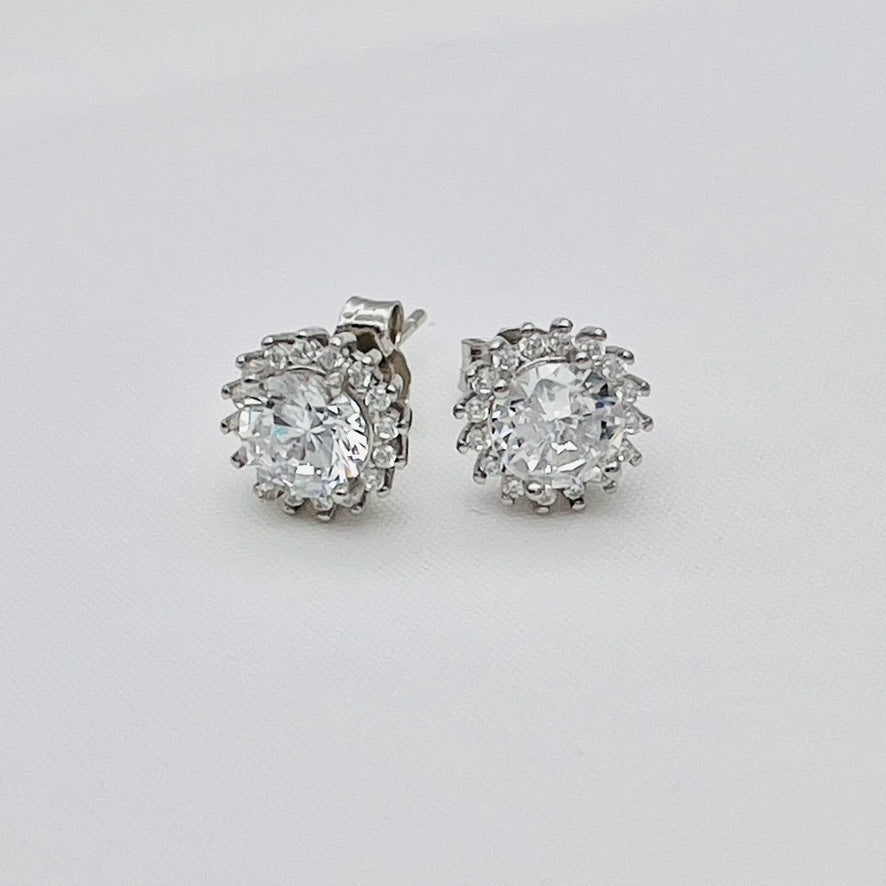 Z1775 Clear Round Earrings