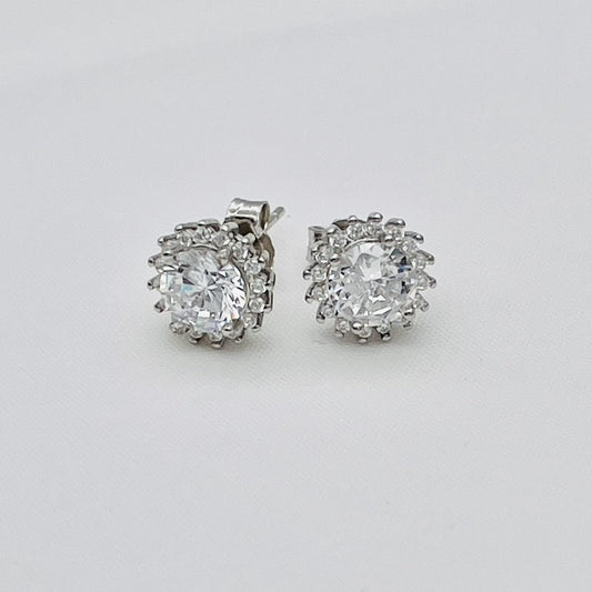 Z1775 Clear Round Earrings
