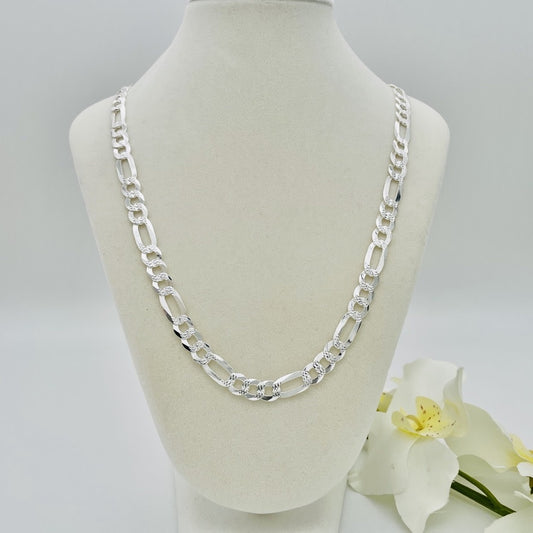 S1587CH Super Flat Figaro Pave Chain 7mm. X 26"