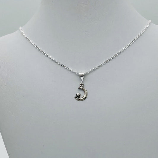 S1665 Moon & Star Necklace 16"