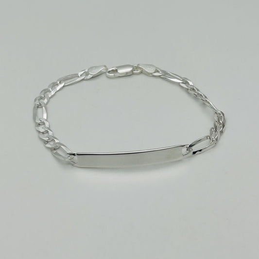 S1763 Super Flat Figaro ID Bracelet 5.5mm. X 7"