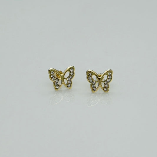 14KG365 Butterfly Earrings 7mm.
