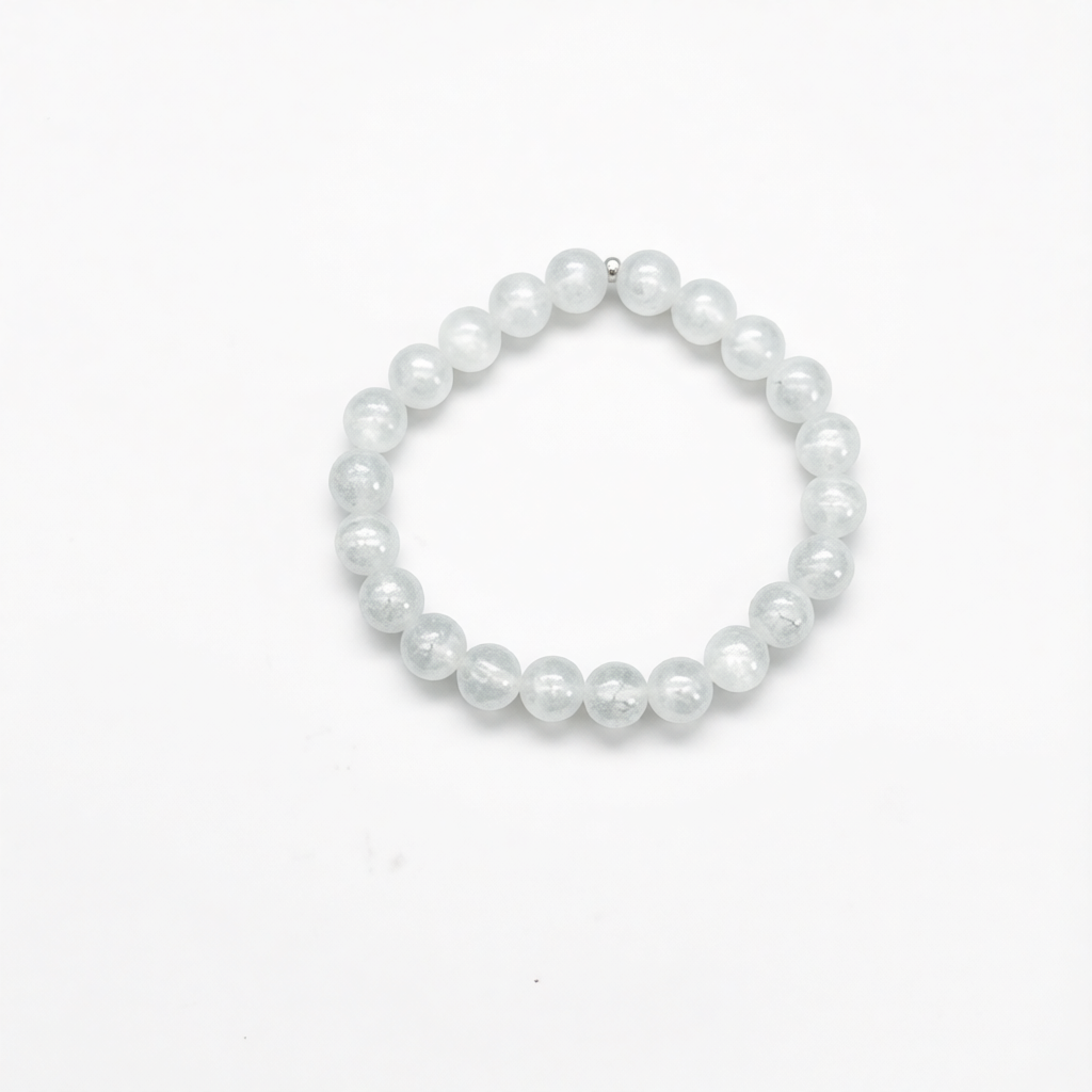 ST1846BL Selenite Bracelet 7"