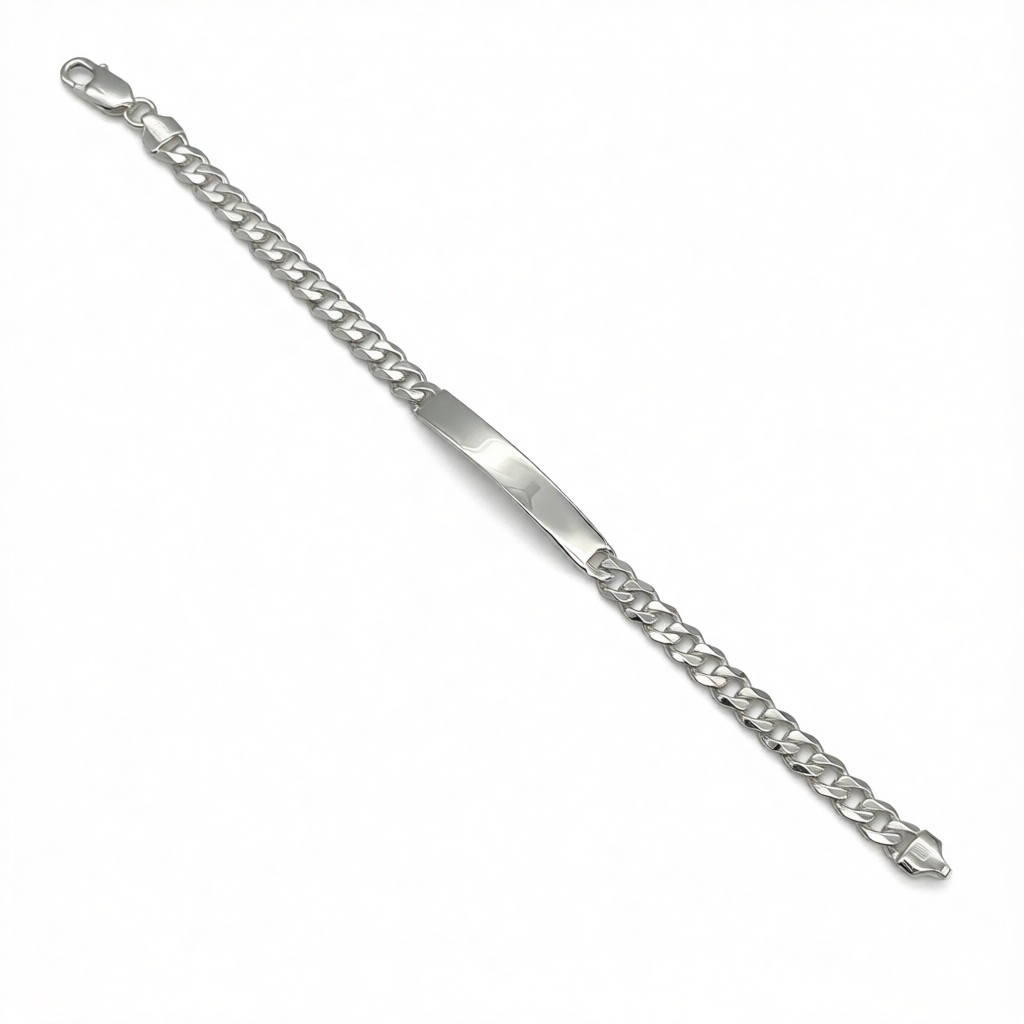 S1490BL Curb ID Bracelet 6.6mm. X 8"