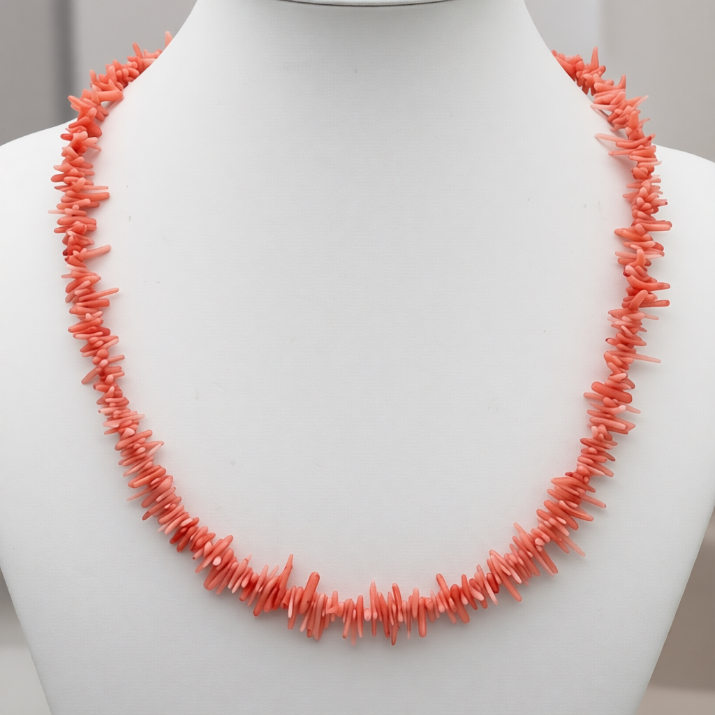 ST1992NL Pink Coral Necklace 18"
