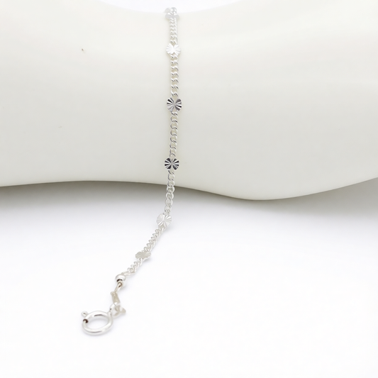 S1929BL Curb Star Bracelet 2.1mm. X 8"