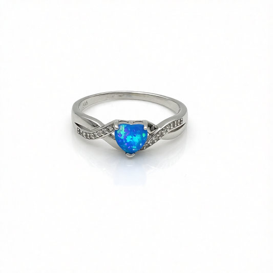 Z1930 Blue Lab Opal Heart Ring