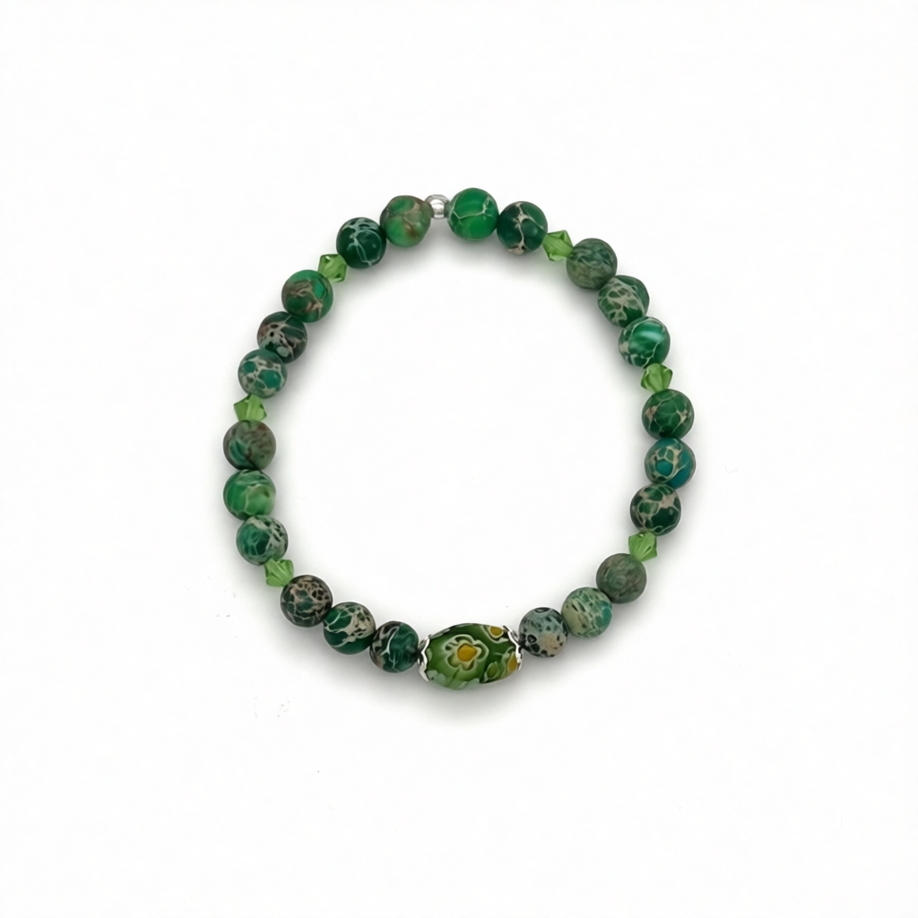 ST2002 Green Jasper Bracelet 7"