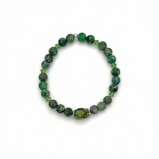 ST2002 Green Jasper Bracelet 7"