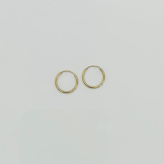 14KG471 14K Gold Hoop Earrings 10mm.