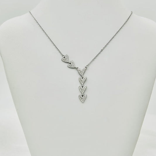 Z1814NL 6 Hearts Necklace 18"