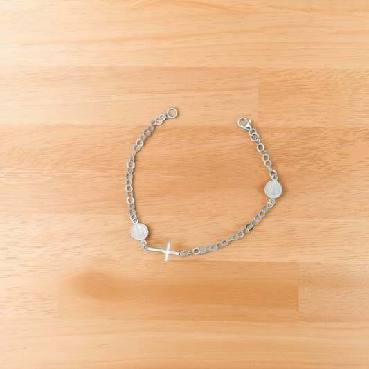 S1881BL San Benito With cross Bracelet 7.5"