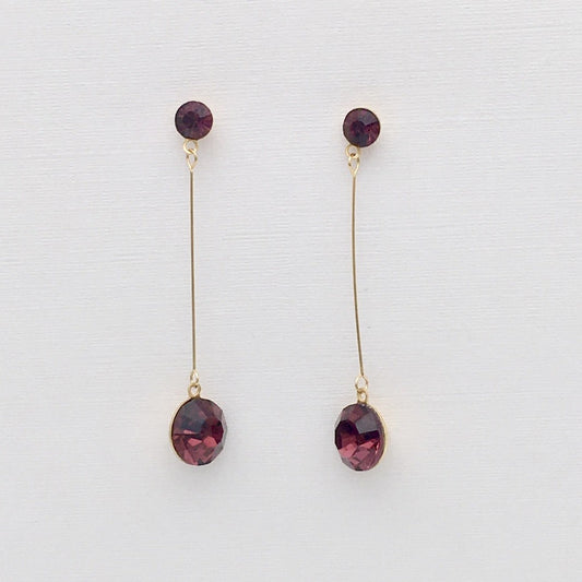 SS955 Gold Plated Purple Earrings
