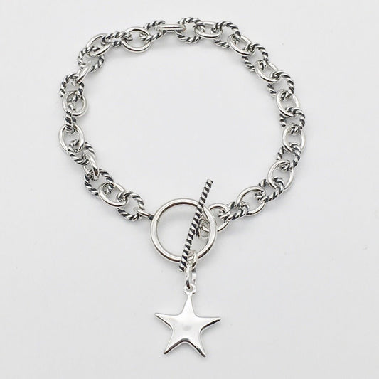 S1540BL Oval Cable With Star Bracelet 7.5"