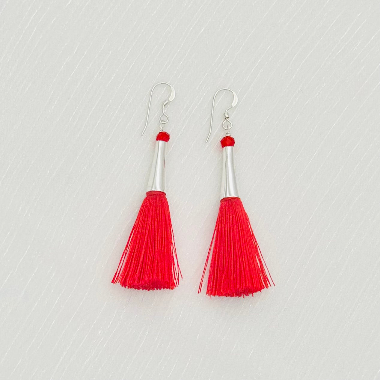 C1483 Red Tassel Earrings Final Sale