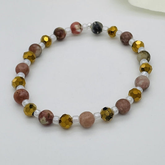 ST1525  Lepidolite Bracelet 7.5" Final Sale