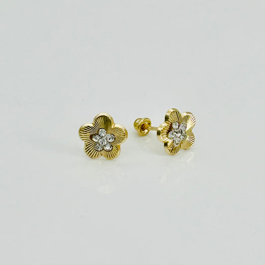14KG453 Flower Earrings 8mm.
