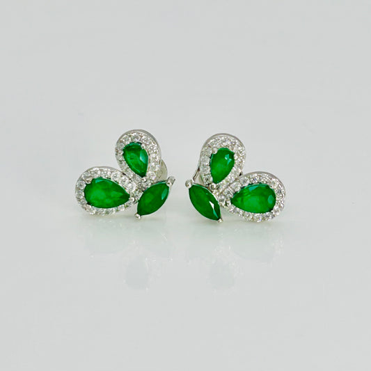 ST1956ER Emerald Butterfly Earrings 10mm. X 15mm.