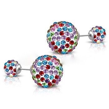 SS975ER Colorful Earrings 8mm & 14mm.