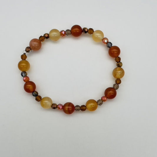 ST1819BL Red Agate Bracelet  6.5"