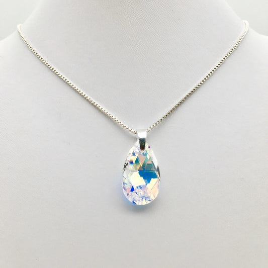 C953 Clear Drop Necklace 18"