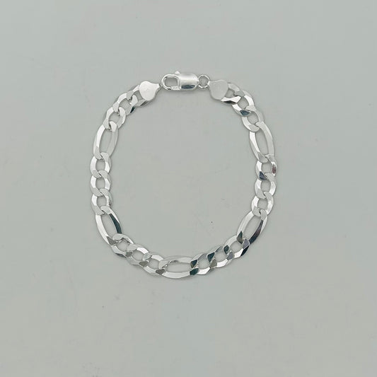S1268 Super Flat Figaro Bracelet  8mm. X 9"