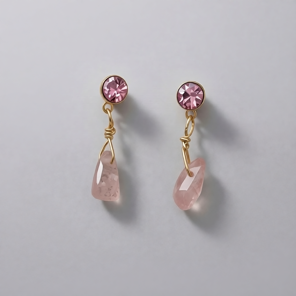 SS1495ER Rose Quarz Earrings