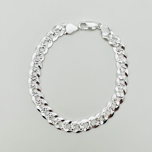 S1623BL Curb Link Pave Bracelet 6.1mm. X 8"