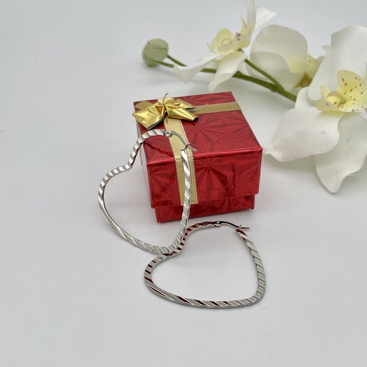 SS1178 Heart Hoop Earrings 48mm.