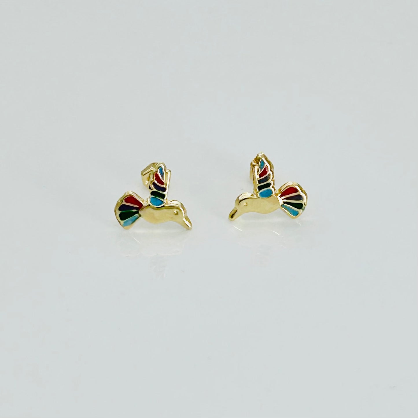14KG141 Humming Bird Earrings