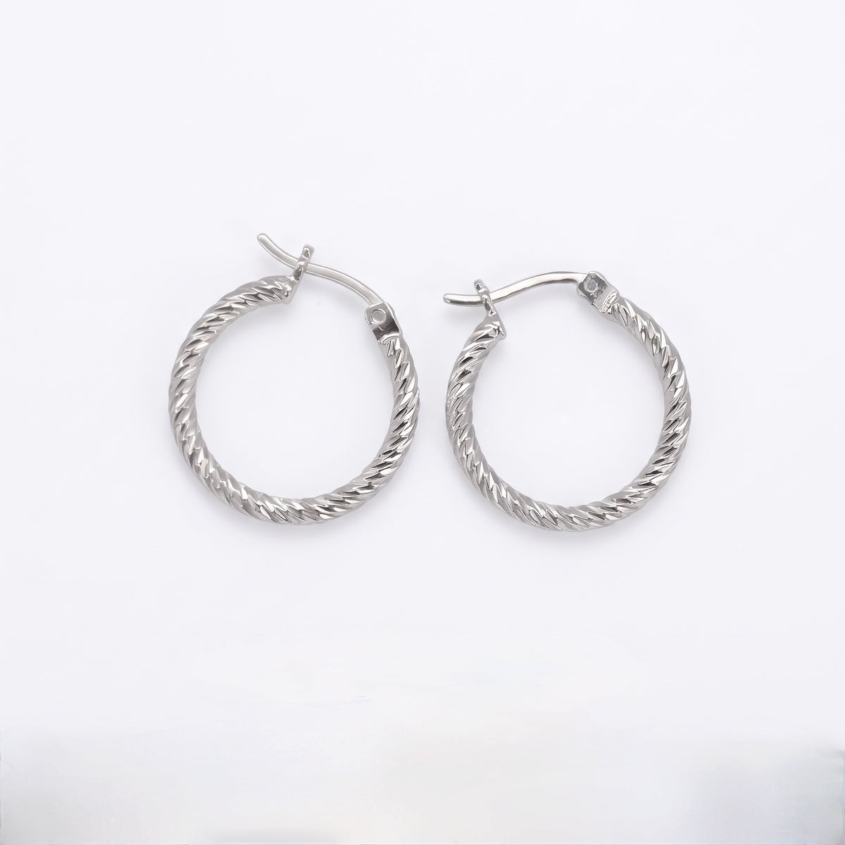 S1970 Hoop Earrings  1.5mm. X 18mm.
