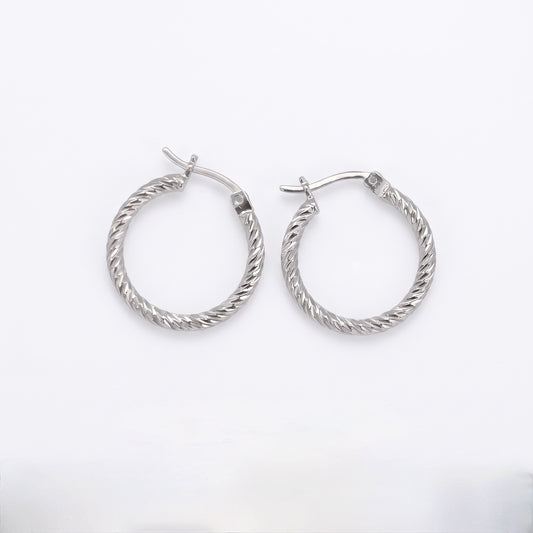 S1970 Hoop Earrings  1.5mm. X 18mm.