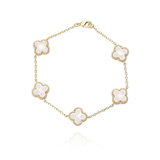 SH1020 Gold Plated Clover Bracelet 7"
