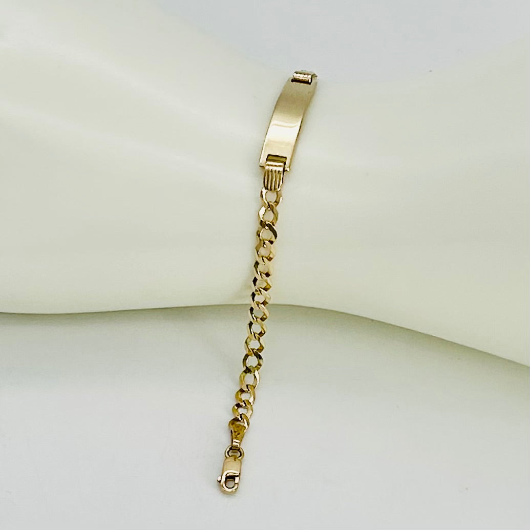 14KG467 Curb Link ID Bracelet 3mm. X 6"
