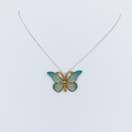 C1478NL Blue Butterfly Necklace 18"