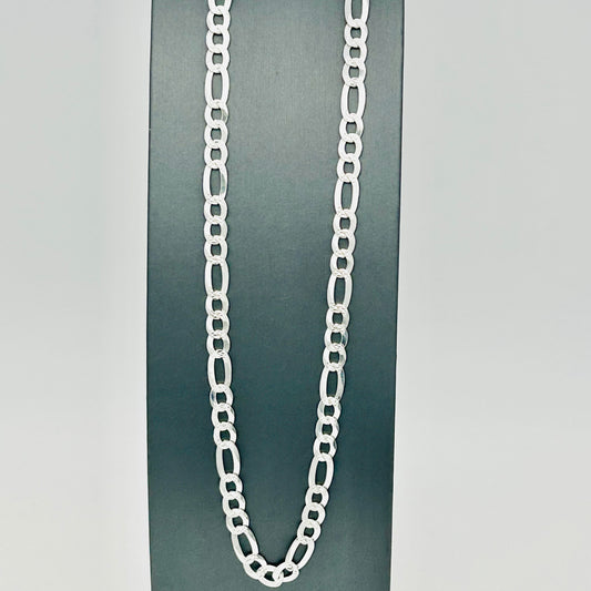 S1877 Super Flat Figaro Pave Chain 6.8mm. X 22"