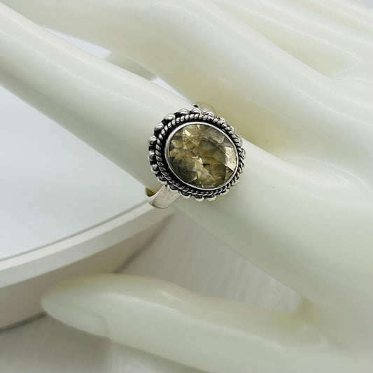 ST1749R Lemon Quartz Ring #8