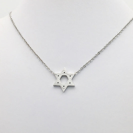 SS1338NL Star of David Necklace 18"