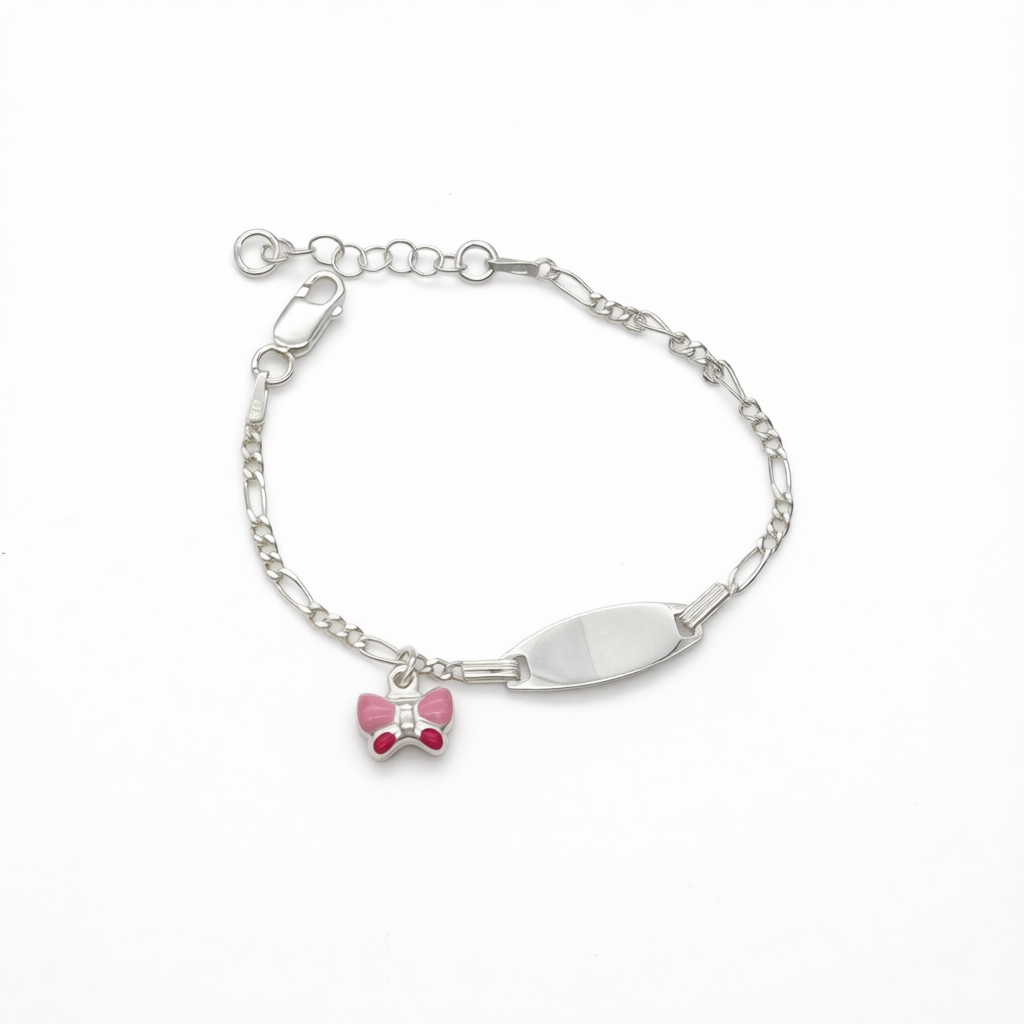 CH1010BL Pink Butterfly Bracelet 6"