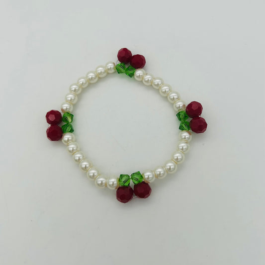 C1464BL Cherries Bracelet 6.5"