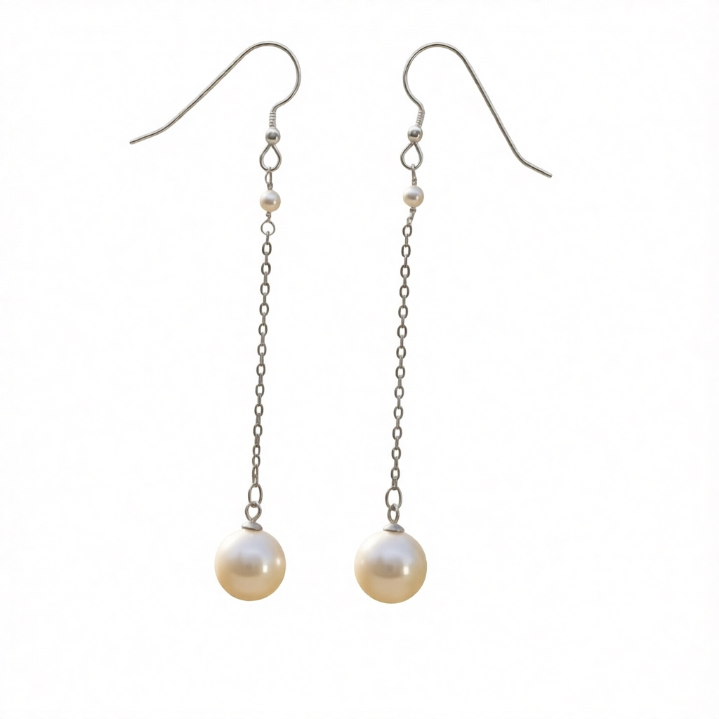 C1502 Pearl Earrings 3" Long