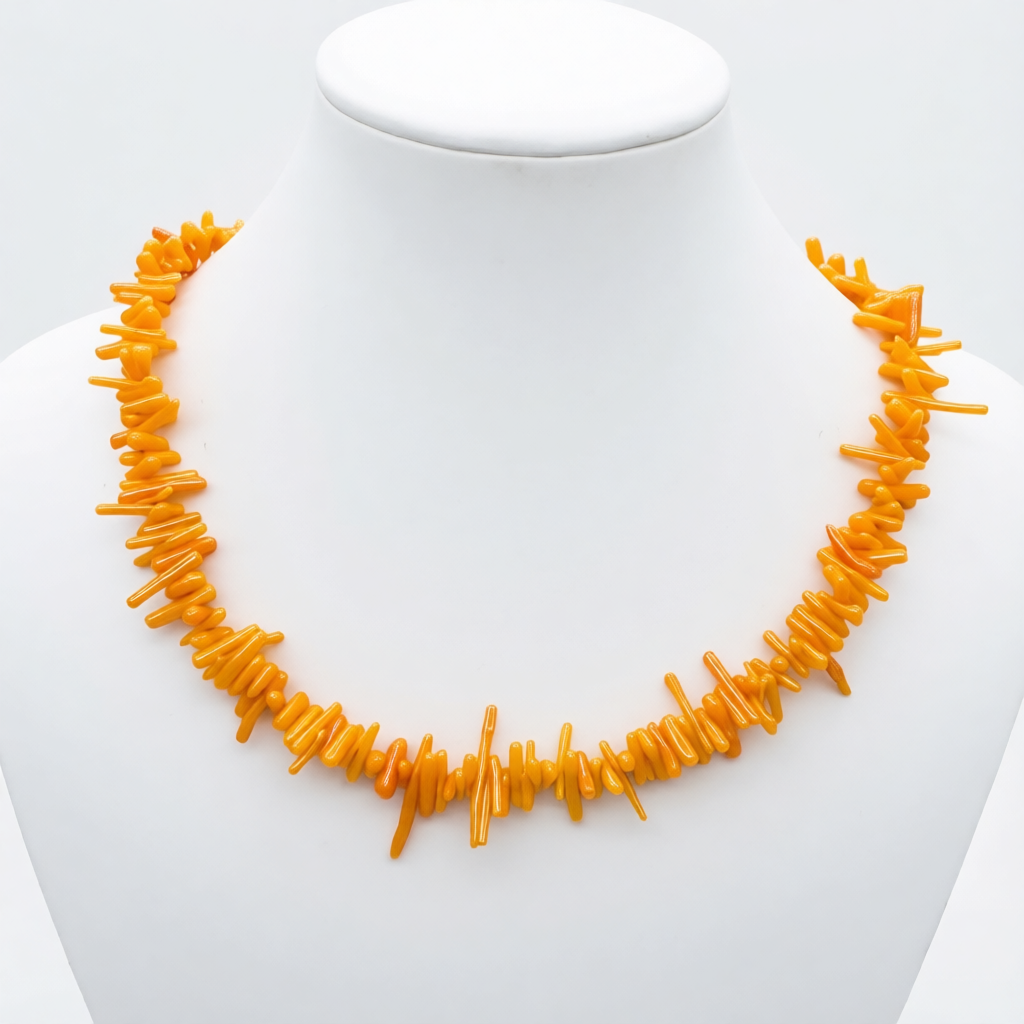ST1992NL Dyed Yellow Coral Necklace 18"