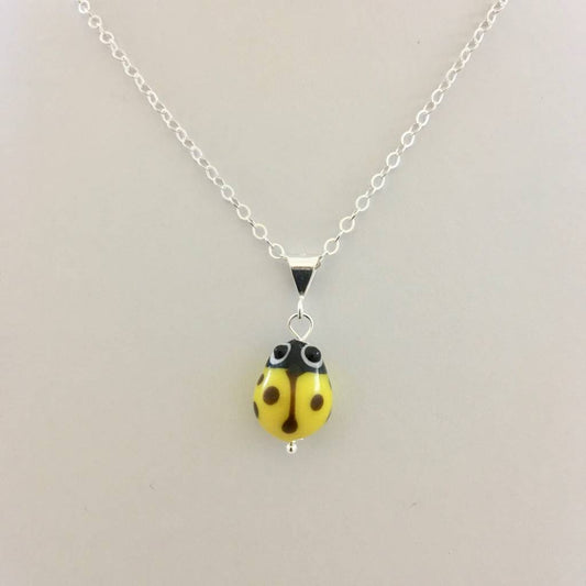 CH880NL Yellow Lady Bug Necklace 16"