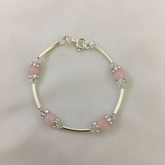 CH865BL Rose Quartz Bracelet  6"