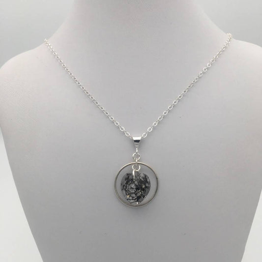 C1228NL Black Patina Heart Necklace 18"