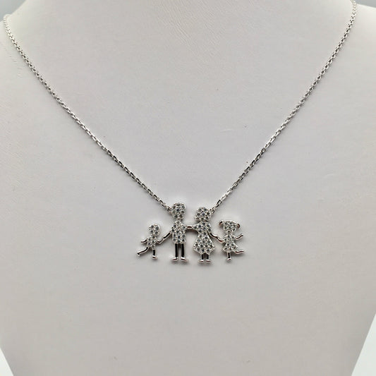 Z1248 Family Boy and Girl Necklace 18"