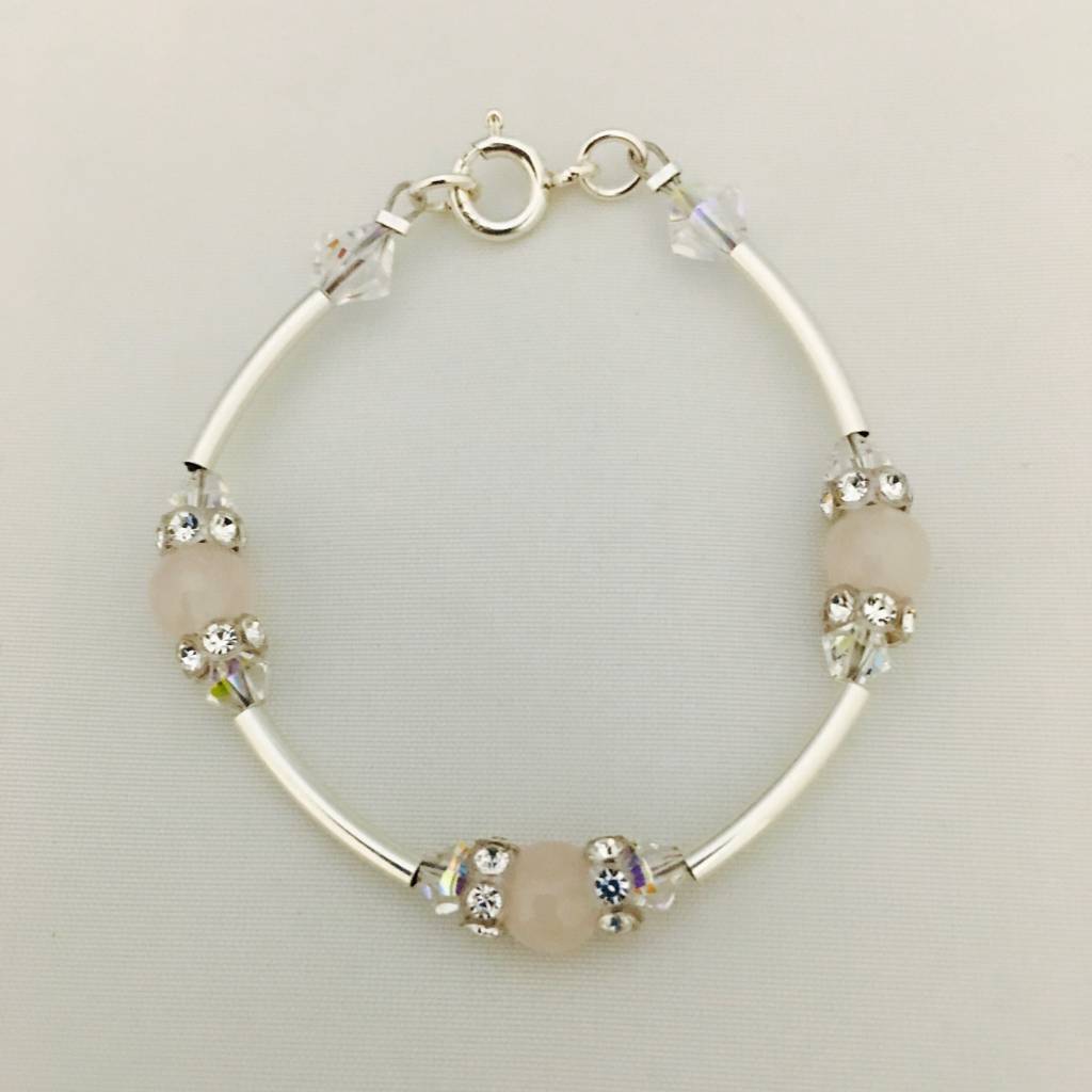 Ch865BL Rose Quartz Bracelet 5.5"